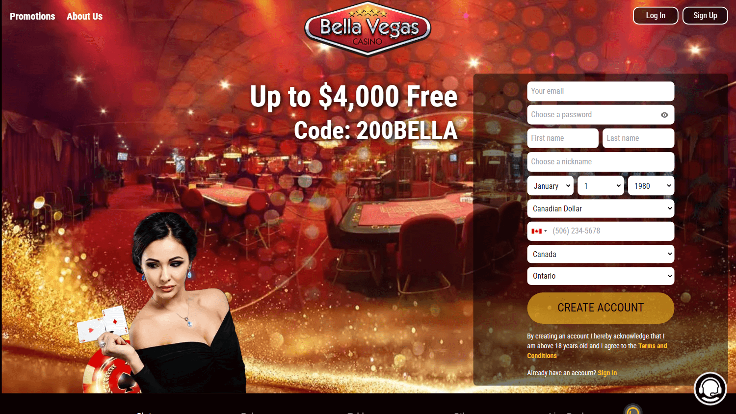 Bella Vegas Casino Desktop screenshot